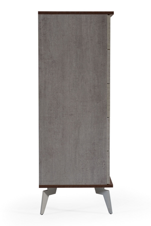 Concrete and Walnut 5-Drawer Chest | OROA Modern Palermo | Oroa.com