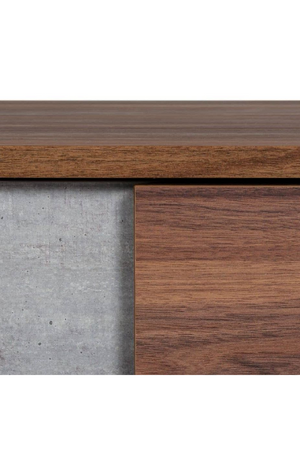 Concrete and Walnut 2-Drawer Nightstand | OROA Modern Palermo | Oroa.com