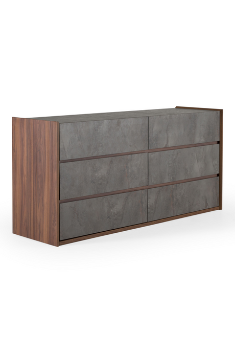 Gray Stucco 6-Drawer Dresser | OROA Modern Rado | Oroa.com