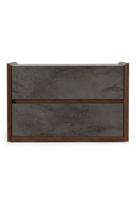 Gray Stucco 2-Drawer Nightstand | OROA Modern Rado | Oroa.com