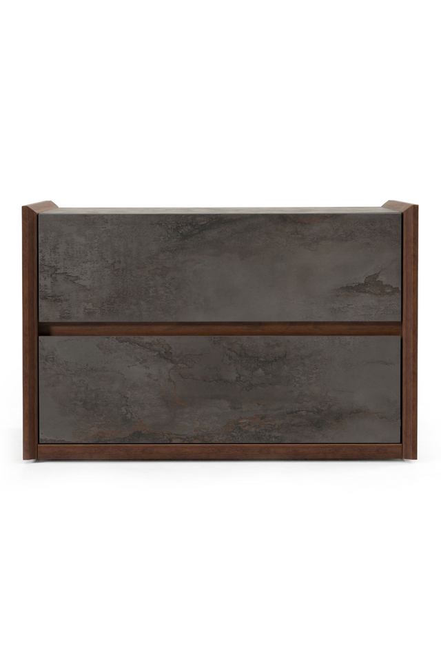 Gray Stucco 2-Drawer Nightstand | OROA Modern Rado | Oroa.com
