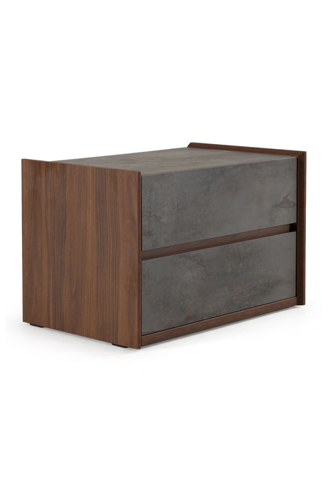 Gray Stucco 2-Drawer Nightstand | OROA Modern Rado | Oroa.com