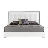 Tufted White Eco-Leather Bed | OROA Modern San Marino