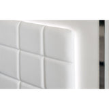 Tufted White Eco-Leather Bed | OROA Modern San Marino