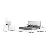 Tufted White Eco-Leather Bed | OROA Modern San Marino