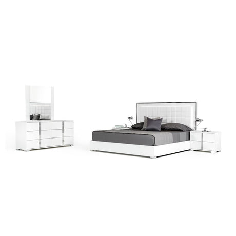 Modern European furniture - Tufted White Eco-Leather Bed - www.oroa.com