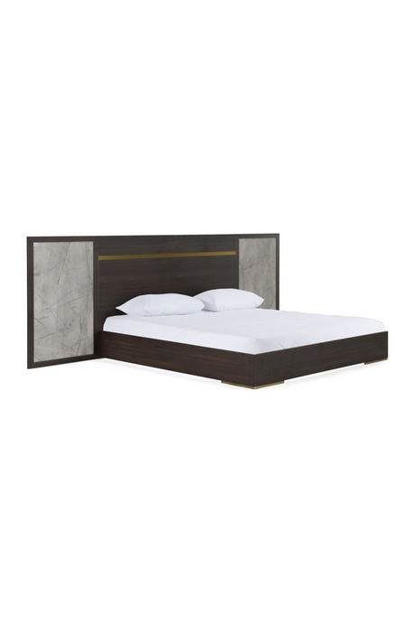Velondra - Modern Eucalypto + Marble Bed with Two Nightstands | Oroa.com