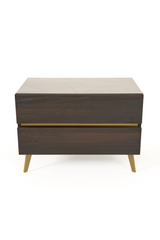 Velondra - Modern Eucalypto + Marble Bed with Two Nightstands | Oroa.com