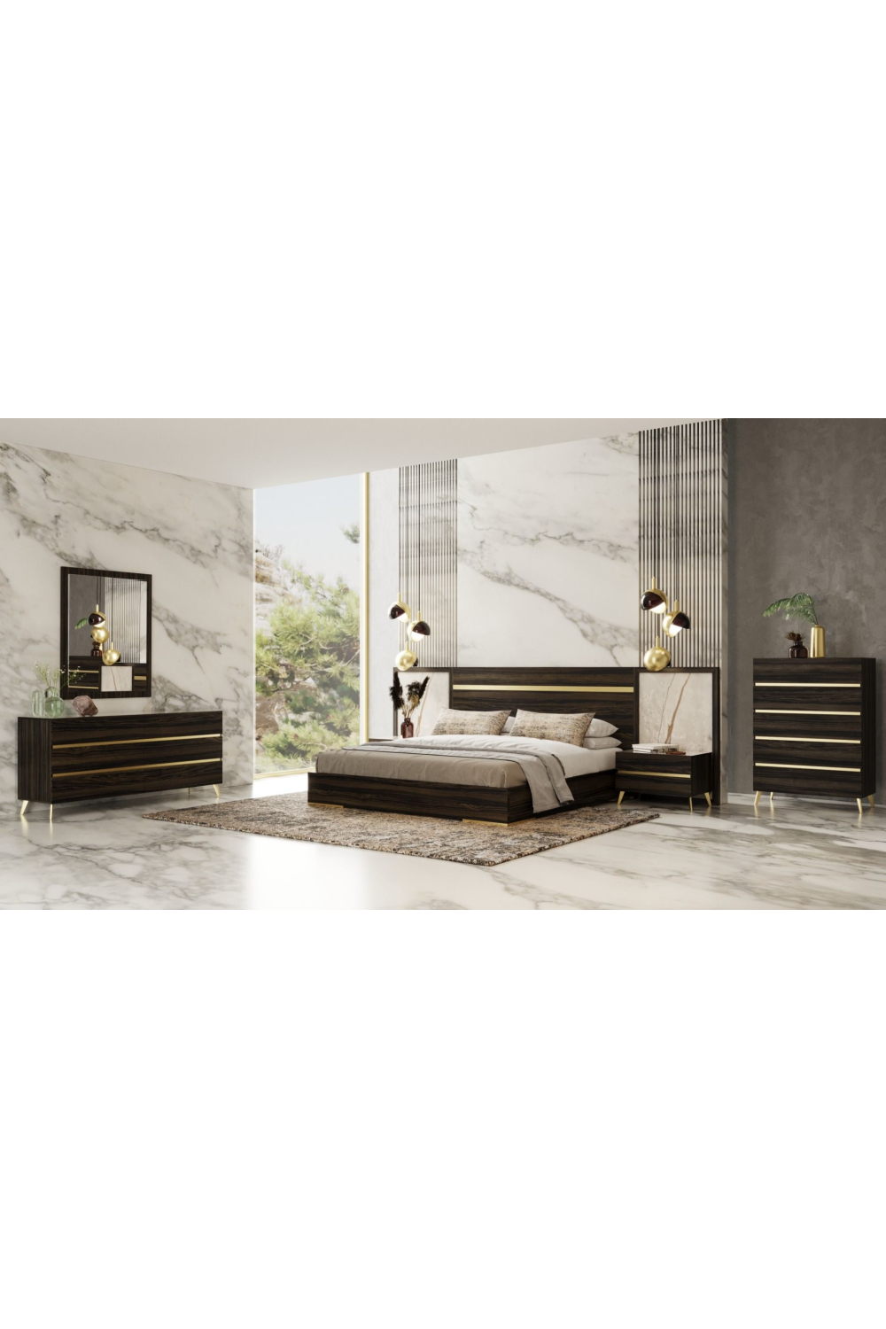 Dark Eucalyptus 5-Drawer Chest | OROA Modern Velondra | Oroa.com