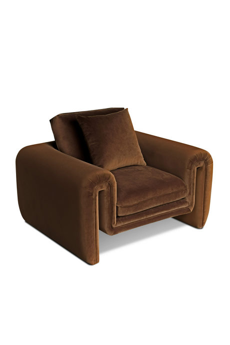 Brown Velvet Lounge Chair | OROA Modern Bentley | Oroa.com
