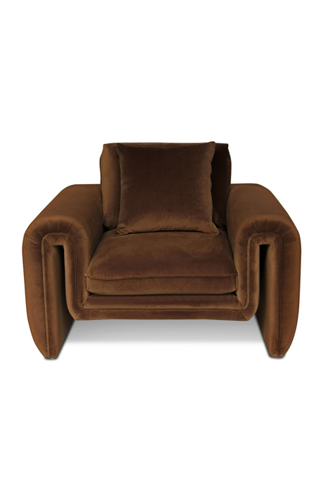Brown Velvet Lounge Chair | OROA Modern Bentley | Oroa.com