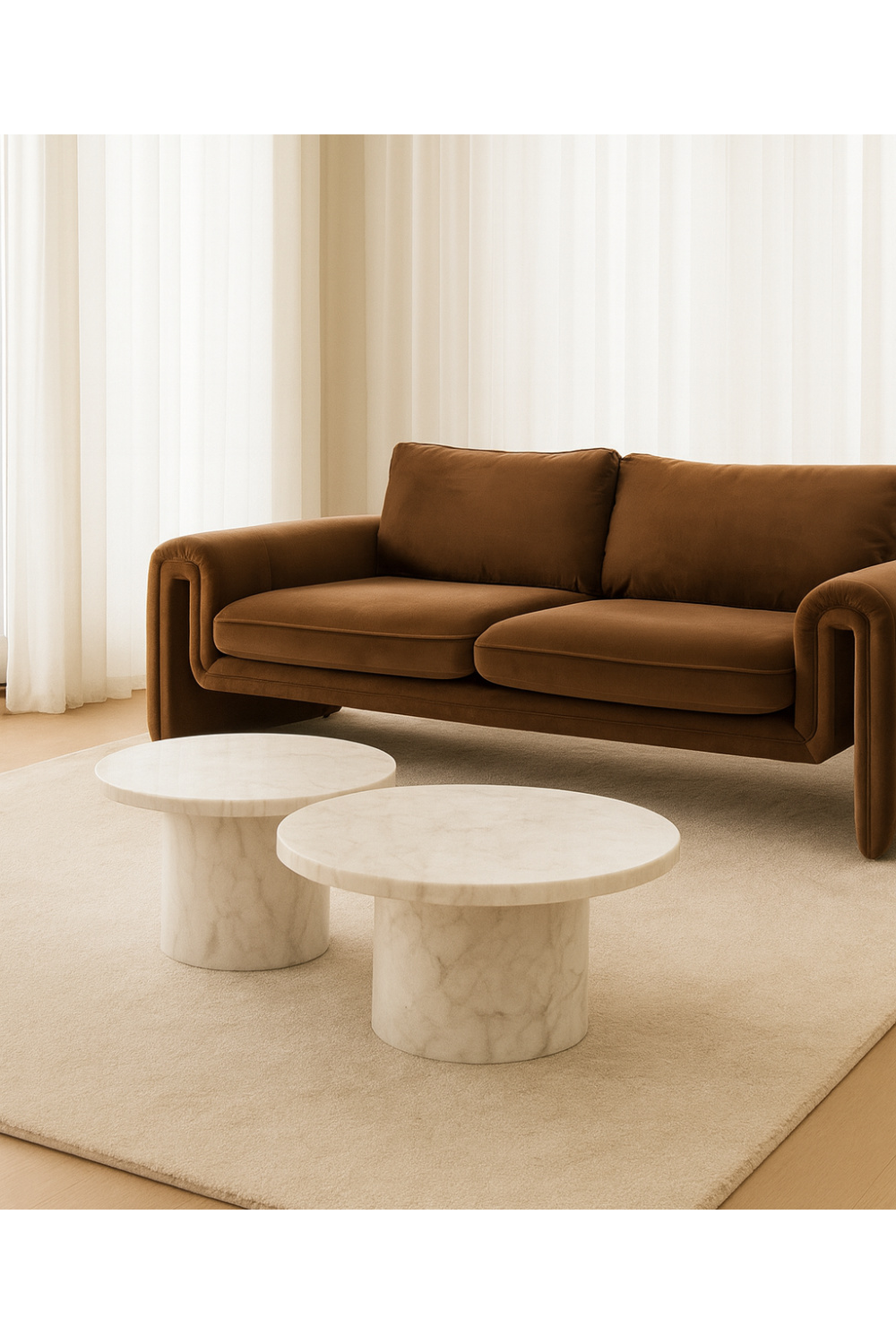Brown Velvet Sofa | OROA Modern Bentley | Oroa.com