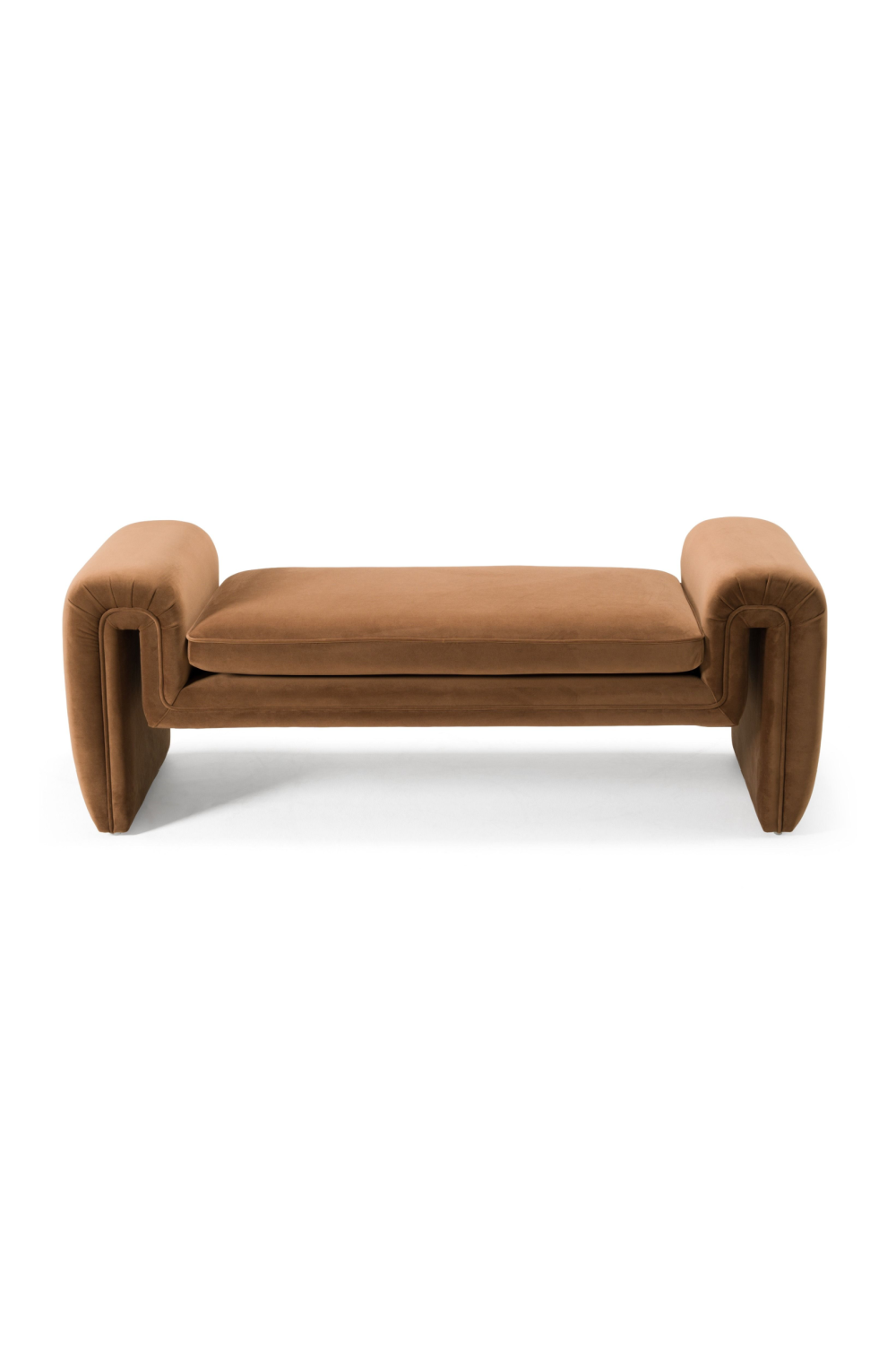 Brown Velvet Bench | OROA Modern Bentley