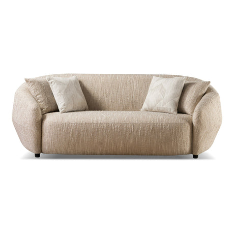 3 Seater Beige Fabric Sofa | OROA Modern Belinda | Oroa.com
