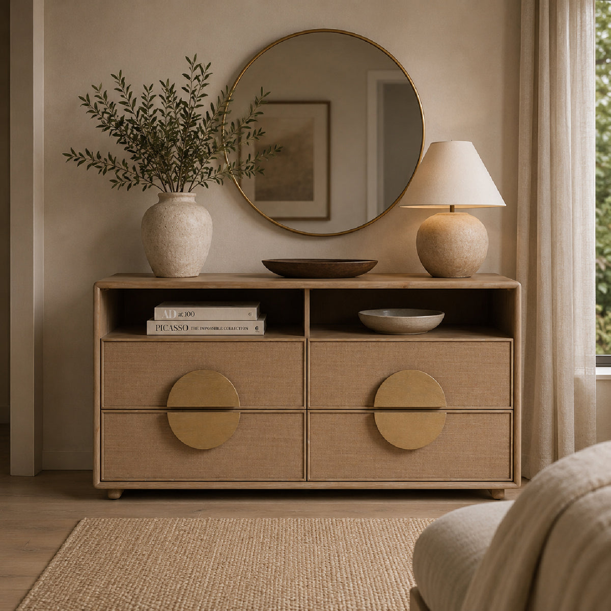 Solid Oak 4-Drawer Dresser | OROA Modern Sergio