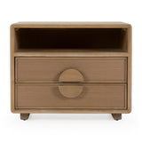Solid Oak 2-Drawer Nightstand | OROA Modern Sergio
