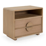 Solid Oak 2-Drawer Nightstand | OROA Modern Sergio