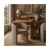 Tan Fabric Dining Chair | OROA Modern Weaver