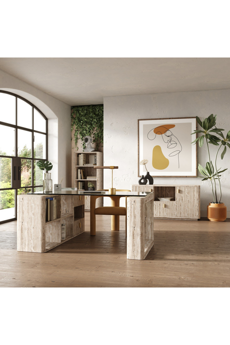 Travertine Reversible Desk | OROA Modern Roma | Oroa.com