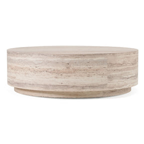 Round Travertine-Inspired Coffee Table | Oroa Modern Roma | Oroa.com