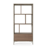 Brown Oak & Concrete Bookcase | OROA Modern Boston