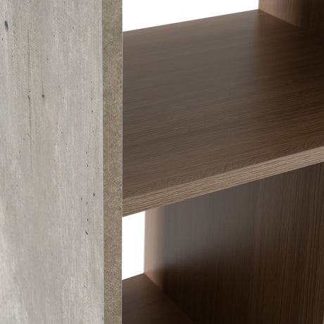 Brown Oak & Concrete Bookcase | OROA Modern Boston