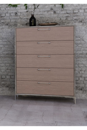 Brown Oak 5-Drawer Chest | OROA Modern Boston | Oroa.com