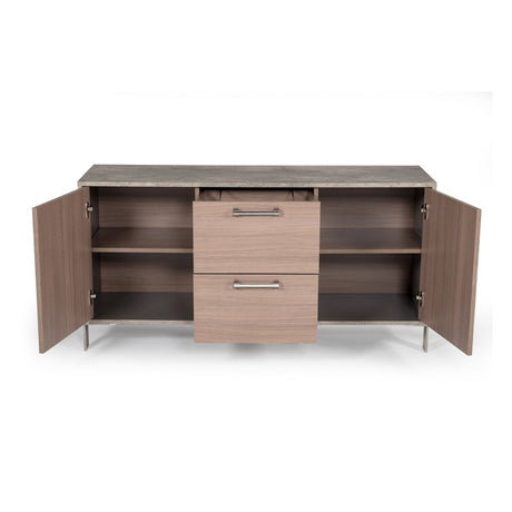 Brown Oak Office File Cabinet | OROA Modern Boston