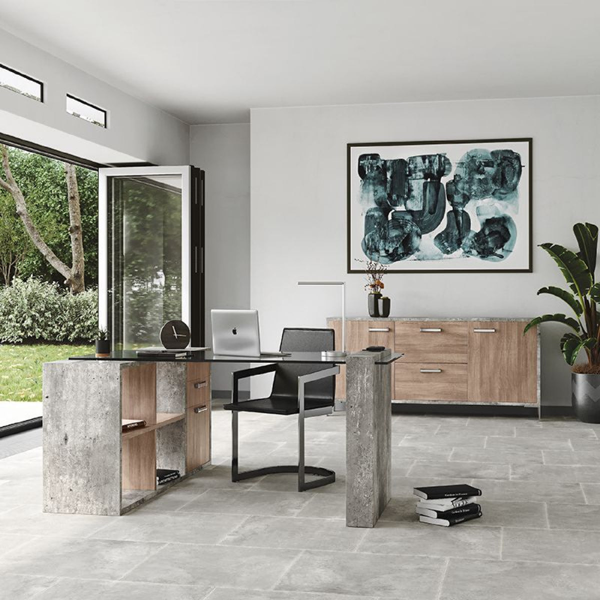 Brown Oak Office File Cabinet | OROA Modern Boston