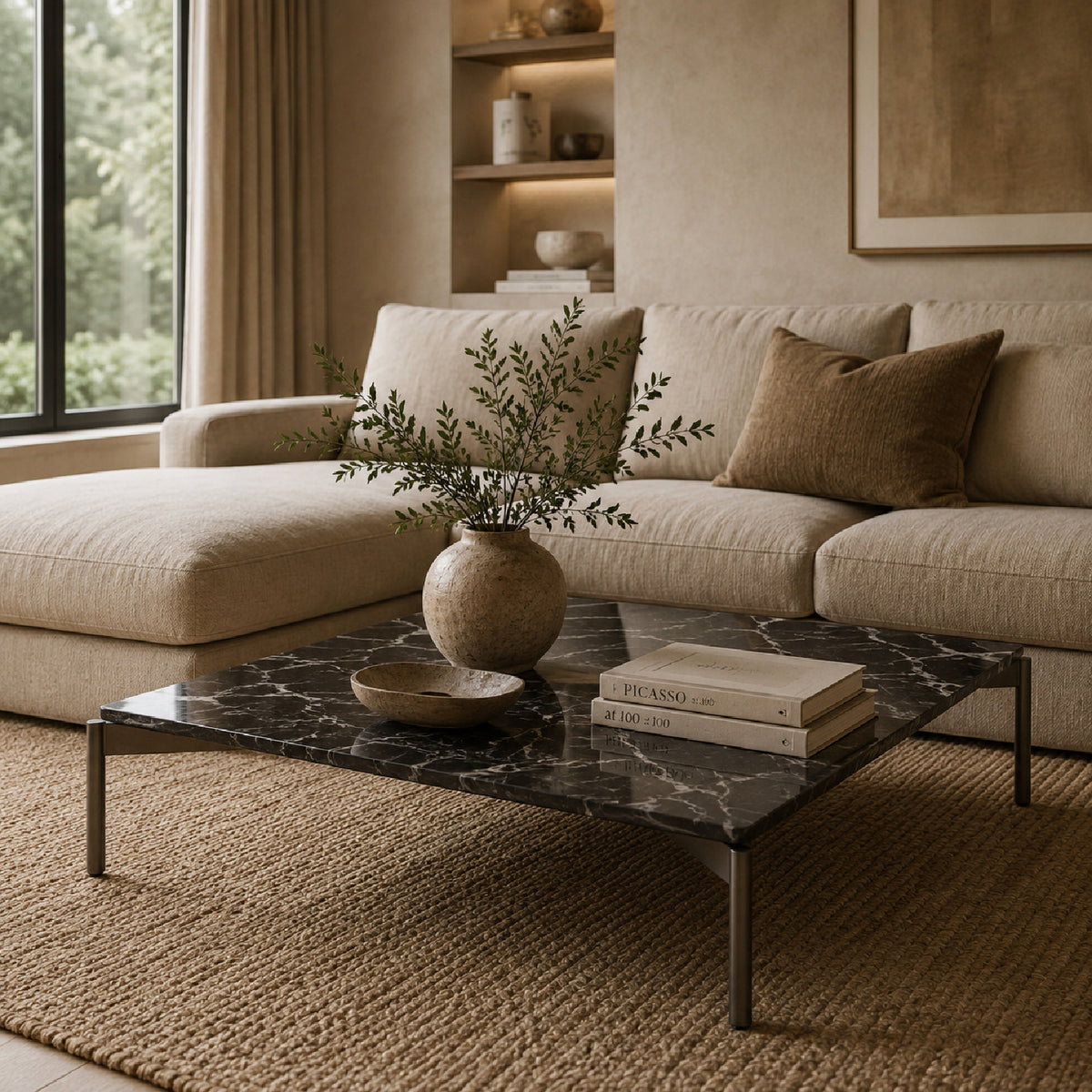 Black Marble Look Coffee Table | OROA Modern Lothal
