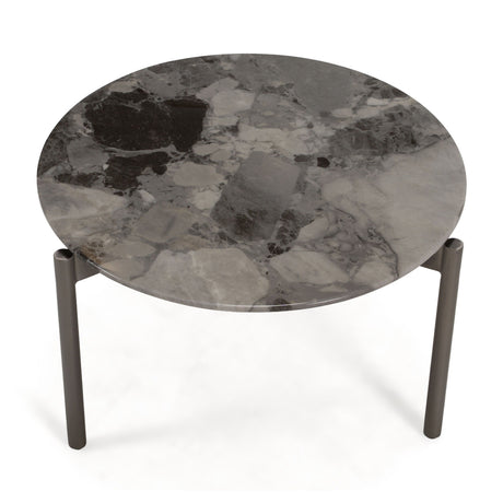 Modern European furniture - Gray Marble Look Side Table - www.oroa.com
