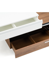 White & Walnut TV Stand | OROA Modern Karlstad | Oroa.com