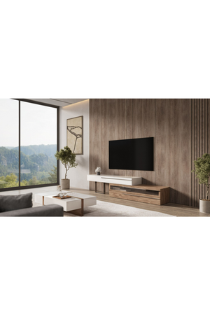 White & Walnut TV Stand | OROA Modern Karlstad | Oroa.com