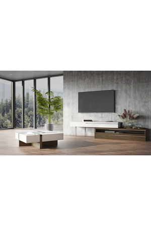 White & Walnut TV Stand | OROA Modern Karlstad | Oroa.com