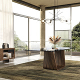 Gray Glass Dining Table | OROA Modern Solvang