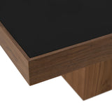 Black Glass Square Dining Table | OROA Modern Osuna