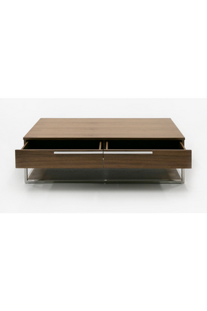 Walnut Veneer 2-Drawer Coffee Table | OROA Modern Heloise | Oroa.com