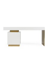 White Gloss 4-Drawer Desk | OROA Modern Trahan | Oroa.com