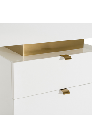 White Gloss 4-Drawer Desk | OROA Modern Trahan | Oroa.com