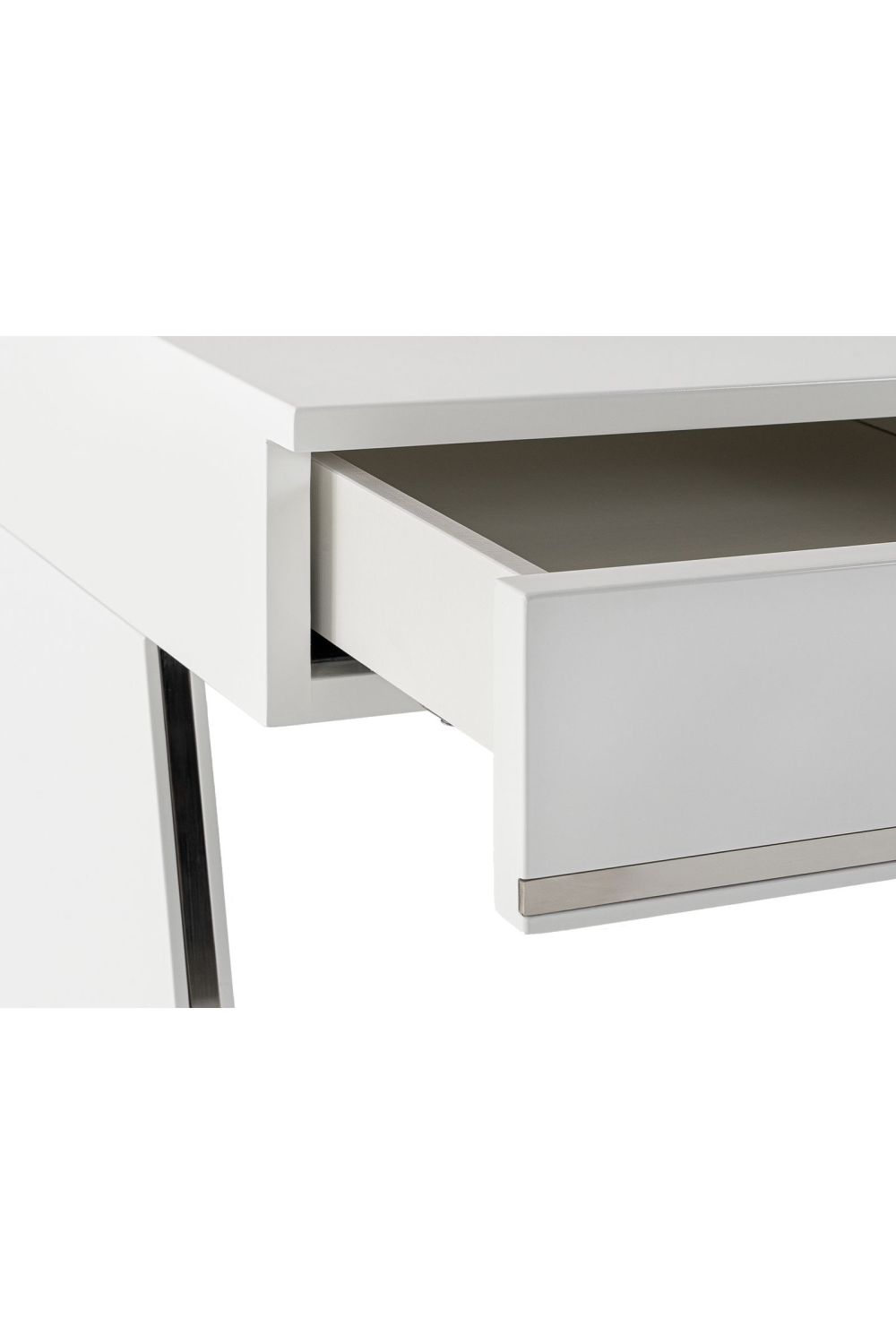 Glossy White 3-Drawer Desk | OROA Modern Chelsey  | Oroa.com