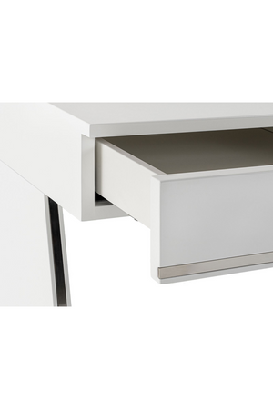 Glossy White 3-Drawer Desk | OROA Modern Chelsey  | Oroa.com