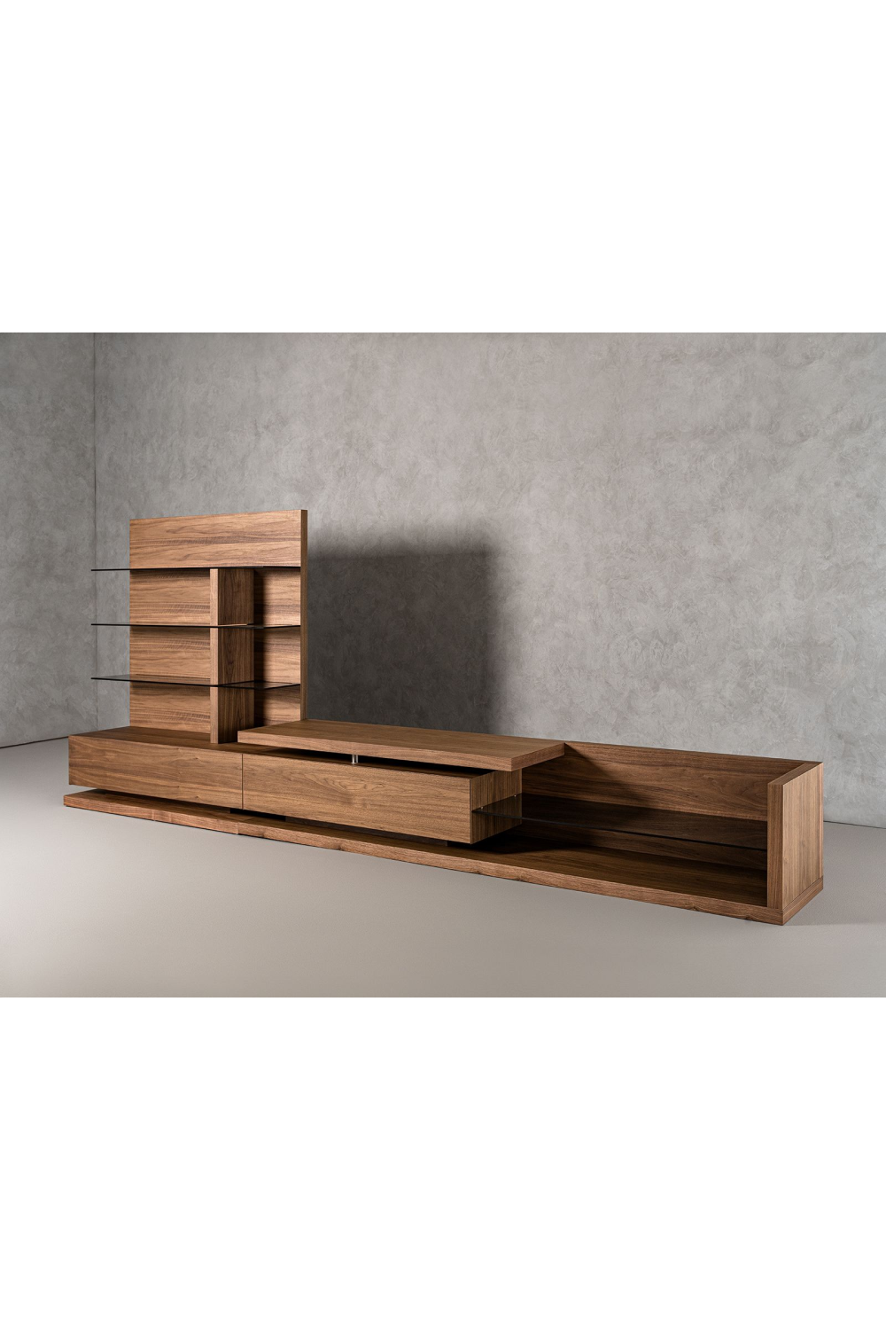 Walnut Veneer Reversible Entertainment Center | OROA Modern Jefferson | Oroa.com