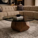 Round Smoked Glass Coffee Table | OROA Modern Rackham