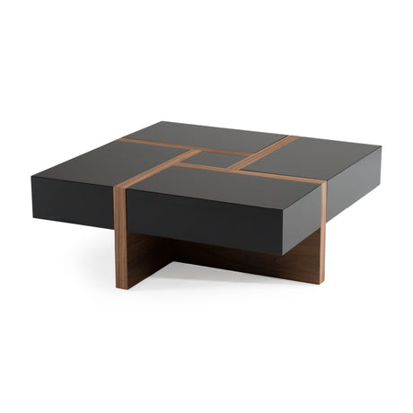Black Square 4-Drawer Coffee Table | OROA Modern Makai