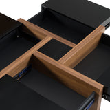 Black Square 4-Drawer Coffee Table | OROA Modern Makai