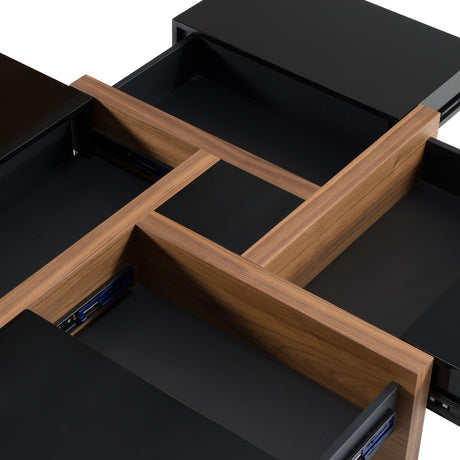 Black Square 4-Drawer Coffee Table | OROA Modern Makai