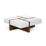 White Square 4-Drawer Coffee Table | OROA Modern Makai