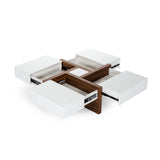 White Square 4-Drawer Coffee Table | OROA Modern Makai