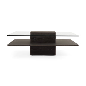 Modern European furniture - Gray Elm & Glass Coffee Table - www.oroa.com