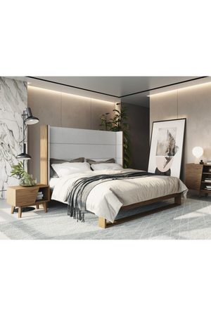 Gray Wingback Bed | OROA Modern Heloise